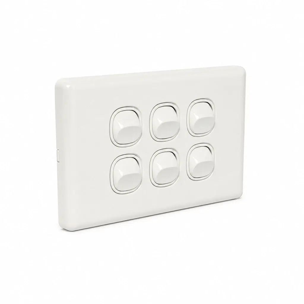 Classic 6 Gang Light Switch 2 Horizontal 6 Gang Light Switch
