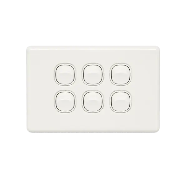 Buy Modern Light Switches Online: Features, Types & Prices 5 Horizontal 6 Gang Light Switch