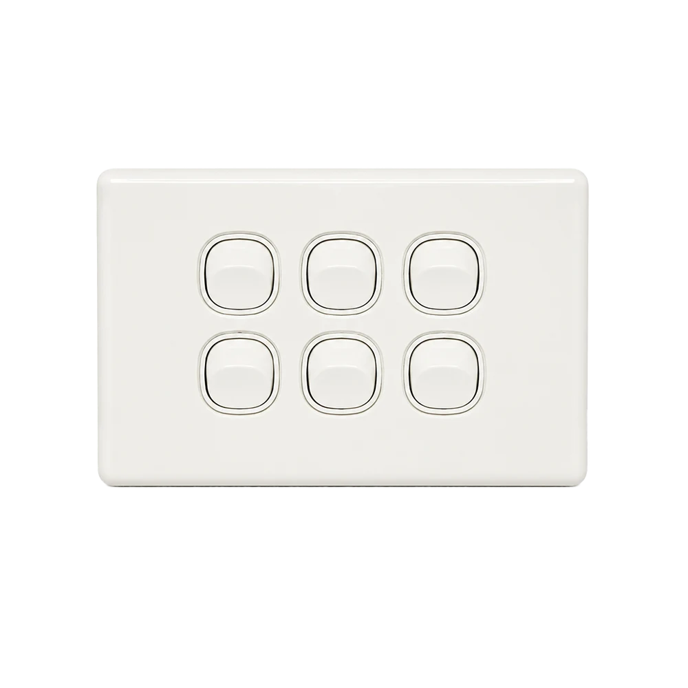 Classic 6 Gang Light Switch 1 Horizontal 6 Gang Light Switch