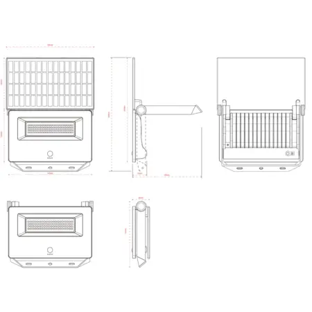 17W LED Solar Flood Light - PIR Motion Sensor