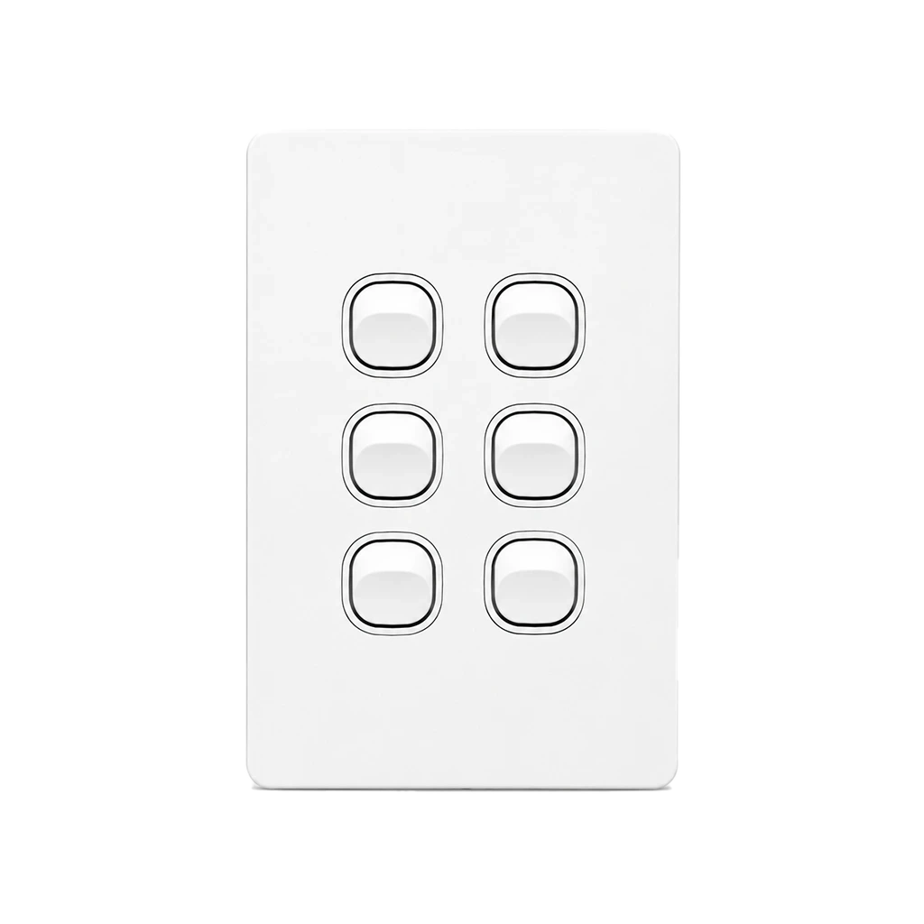 Signature Light Switch 10A – 6 Gang 1 Light Switch 10A – 6 Gang
