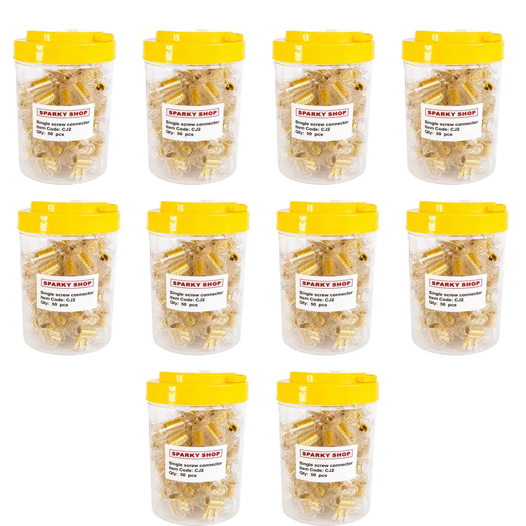 Trade Pack 10 Jars – 32A Double Screw Cable Connectors (500Pcs) 1 Trade Pack 10 Jars – 32A Double Screw Cable Connectors