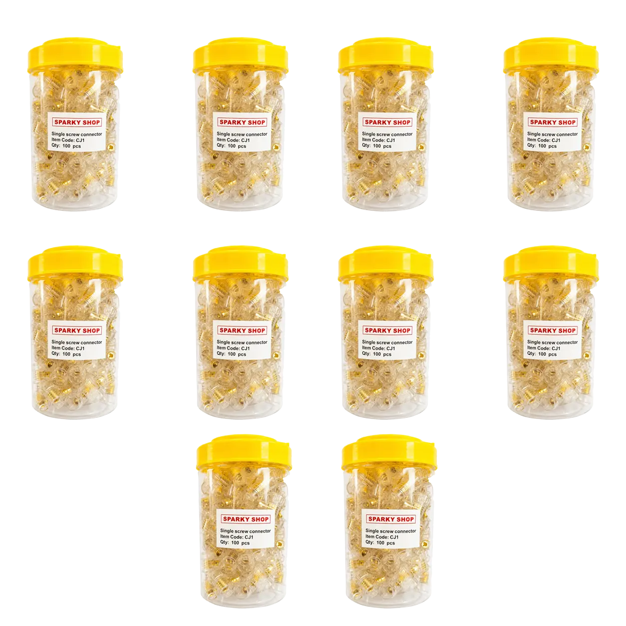Trade Pack 10 Jars – 32A Cable Connector Single Screw 3x6mm 1 Trade Pack 10 Jars - Cable Connector Single Screw 3x6mm 32A